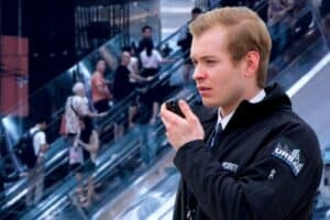 Private Security Guard in shopping centre