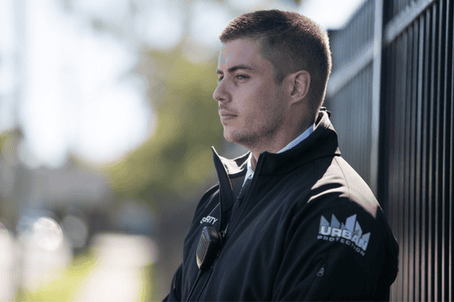 Urban Protection Group providing modern security guard services at a logistics facility